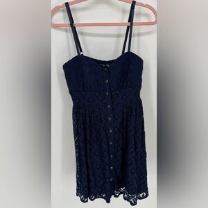 Trixxi Women's Lace Tank Button Front Mini Dress